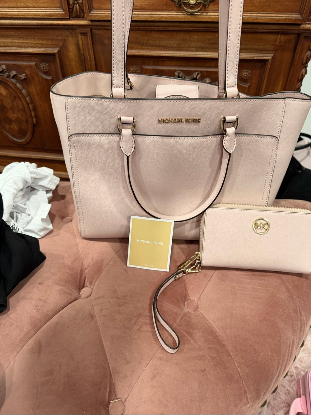 Michael Kors Blush Leather Tote with Matching Wristlet